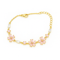 צמיד פרחים ורוד