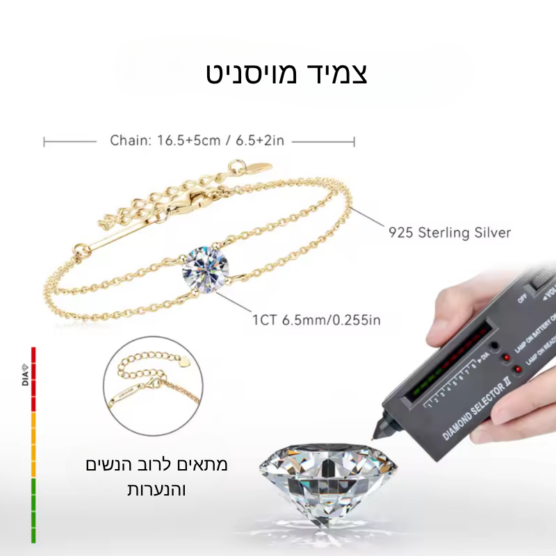 צמיד אבן מויסניט