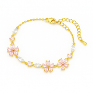 צמיד פרחים ורוד