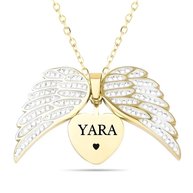 שרשרת לב כנפי מלאך