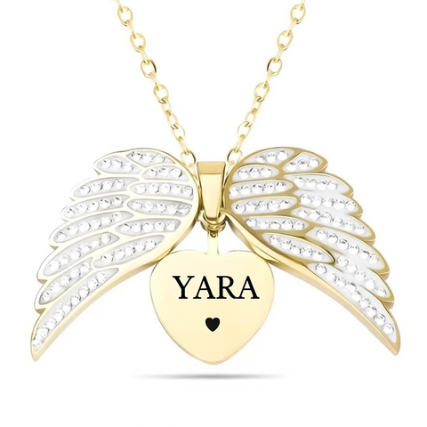 שרשרת לב כנפי מלאך