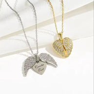 שרשרת לב כנפי מלאך
