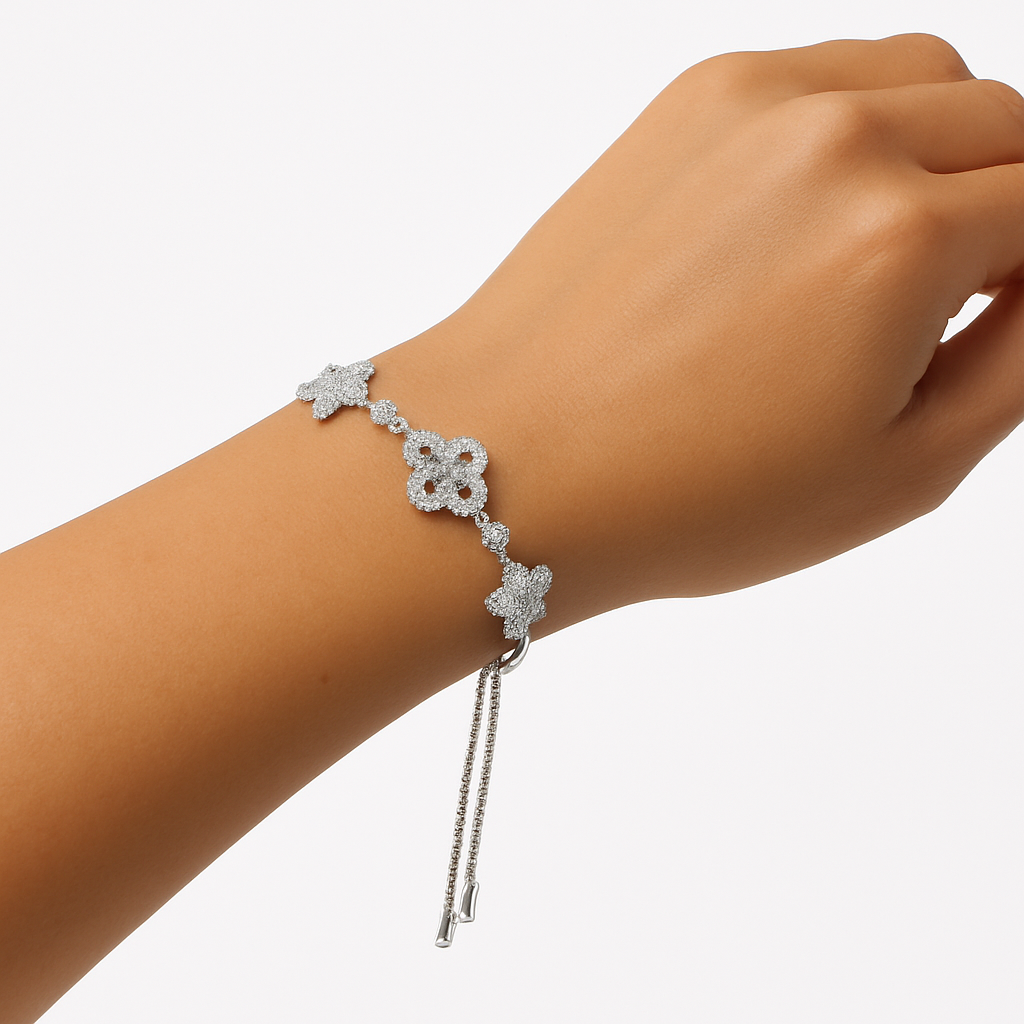 צמיד פרחים מושבץ