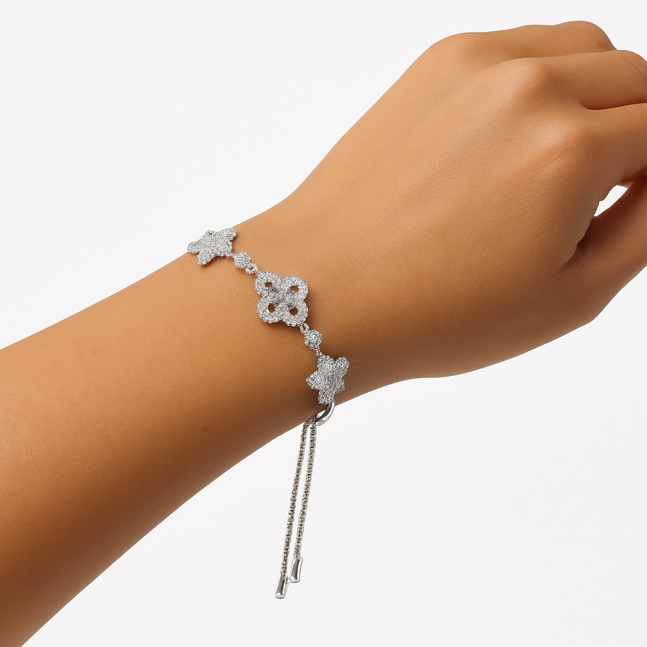 צמיד פרחים מושבץ