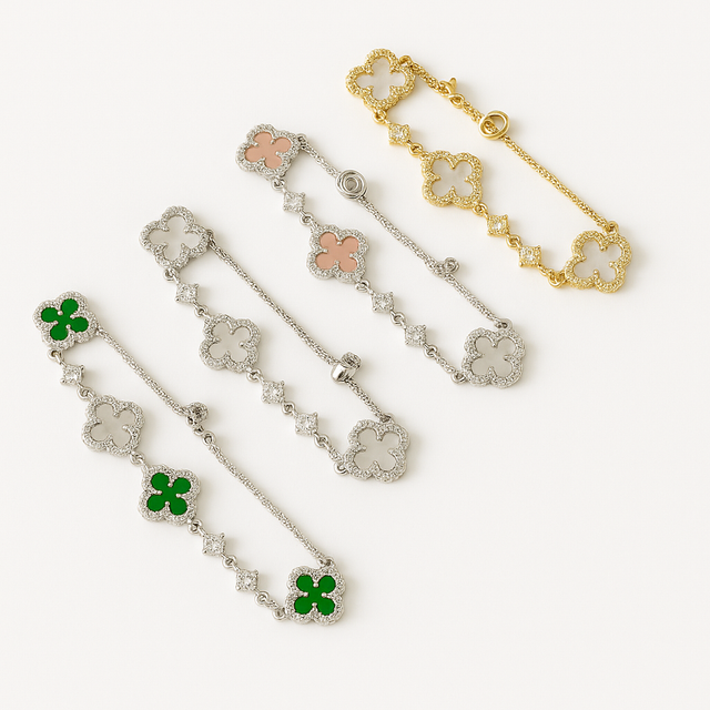 צמיד פרחים מושבץ