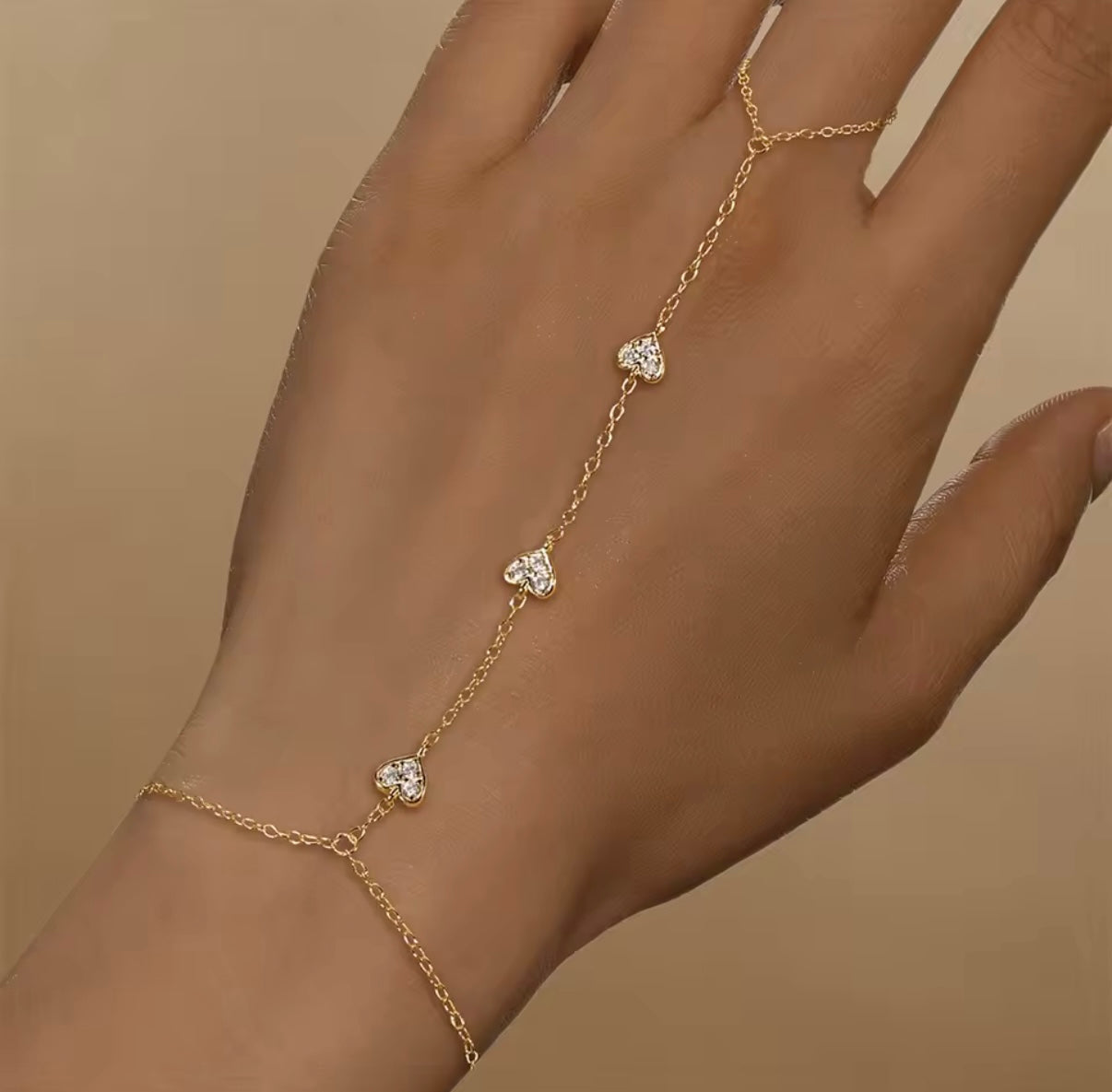 צמיד טבעת לבבות