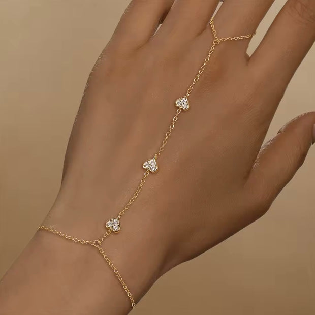 צמיד טבעת לבבות