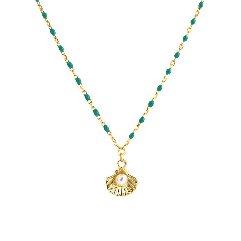 שרשרת פנינה ירוק