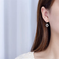 עגילי לב זוהר