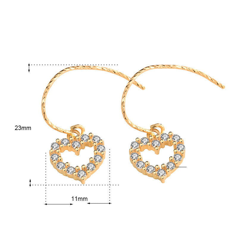 עגילי לב זוהר